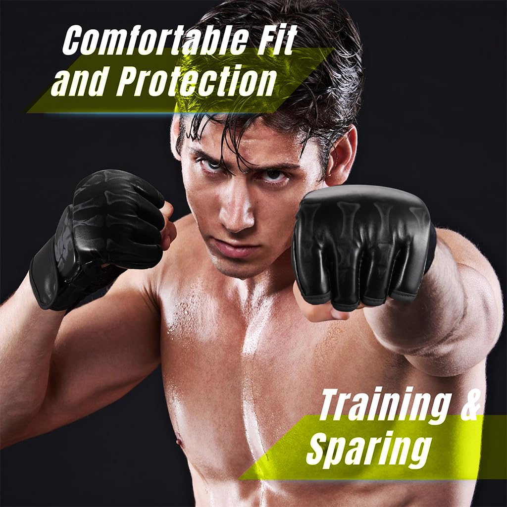 Optifit Boxing Gloves for Adult PU MMA Gloves with Wrist Wrap Fingerless Boxing Gloves EVA Foam Insert Sport Gloves for Boxing, Muay Thai and Sparring Sessions Optifit Boxing Gloves for Adult PU MMA Gloves with Wrist Wrap Fingerless Boxing Gloves EVA Foam Insert Sport Gloves for Boxing, Muay Thai and Sparring Sessions